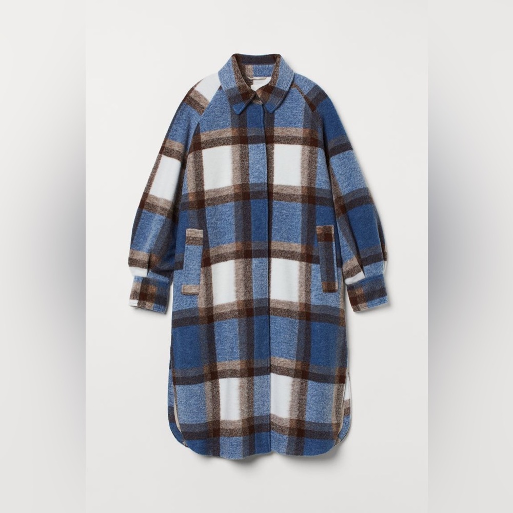 H&M oversized plaid coat